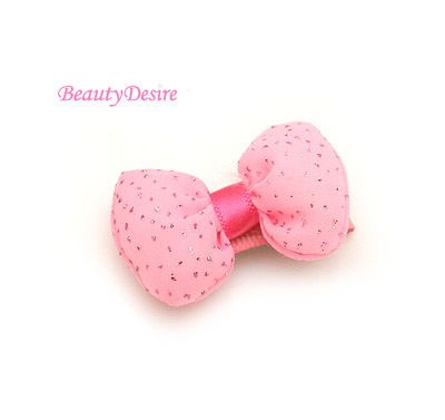 Japan Baby PInk Chiffon Puff Ribbon Bow Mini Hair Clip  