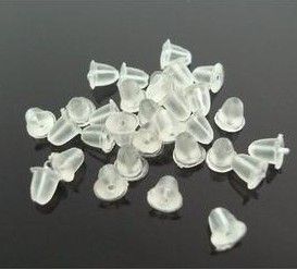 100 pcs clear soft rubber earring back stoppers plugs  