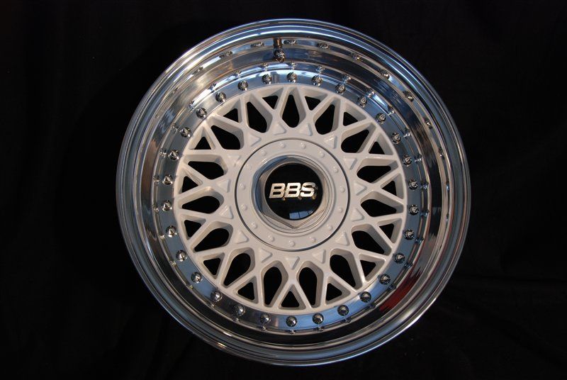 WHITE BBS RM 8.5/9.5x15 SPLIT RIMS VW GOLF RS BMW E30  