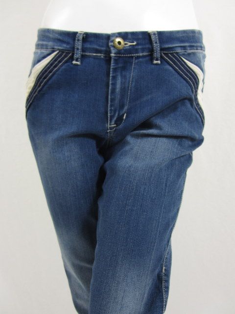 Blank NYC womens gravel blue cropped skinny leg med rise jeans 29 $85 