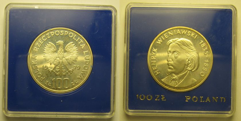 Poland 100 Zlotych Wieniawski 1979 Proof Silver With Box  