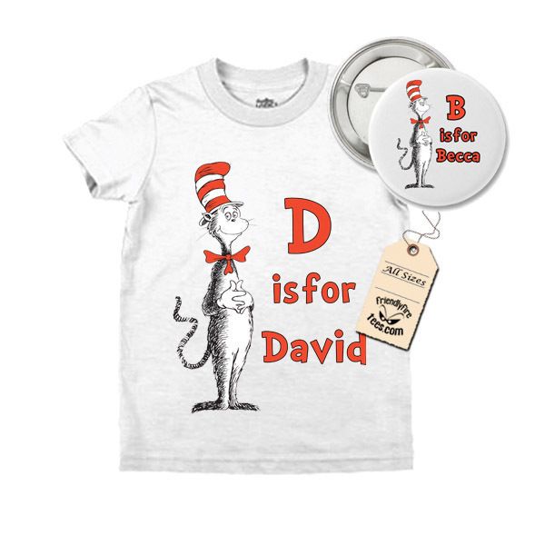 Dr Seuss Personalized T shirt & Button Combo  