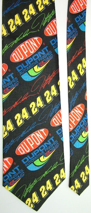 RALPH MARLIN NASCAR CAR RACING DUPONT BLACK NECK TIE  