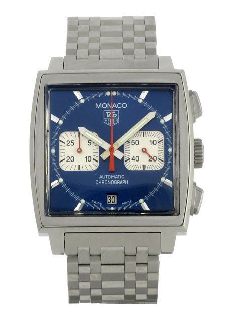 SAVE ON TAG HEUER MONACO CW2113.BA0780 STEEVE MCQUEEN CHRONOGRAPH BLUE 