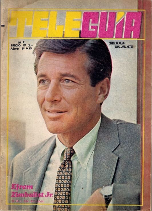 EFREM ZIMBALIST JR THE FBI chilean TV GUIDE 1968  