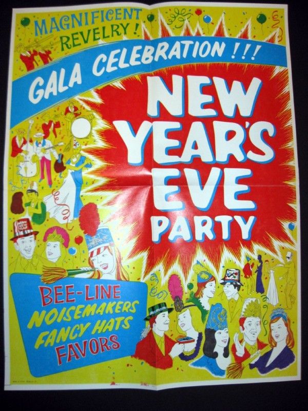 VINTAGE NEW YEARS EVE POSTER  