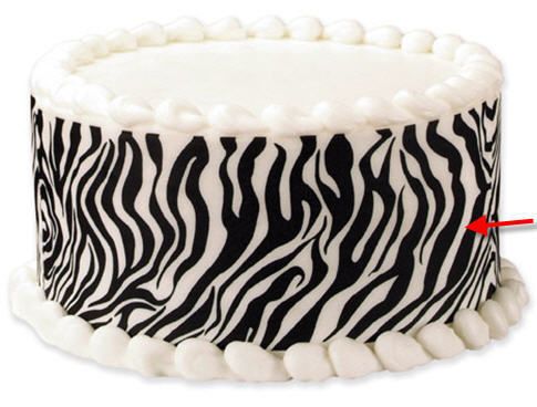 TALL ZEBRA PRINT CAKE SIDE BORDER RIBBON DECORATION NW  