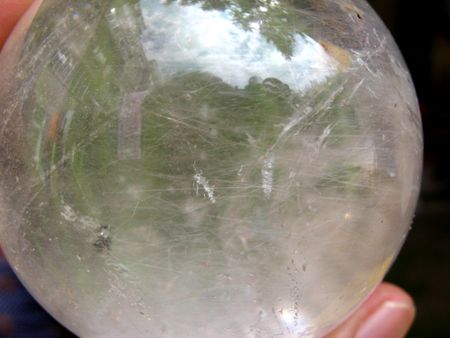 Large NATURAL hair QUARTZ CRYSTAL SPHERE BALL Healing  