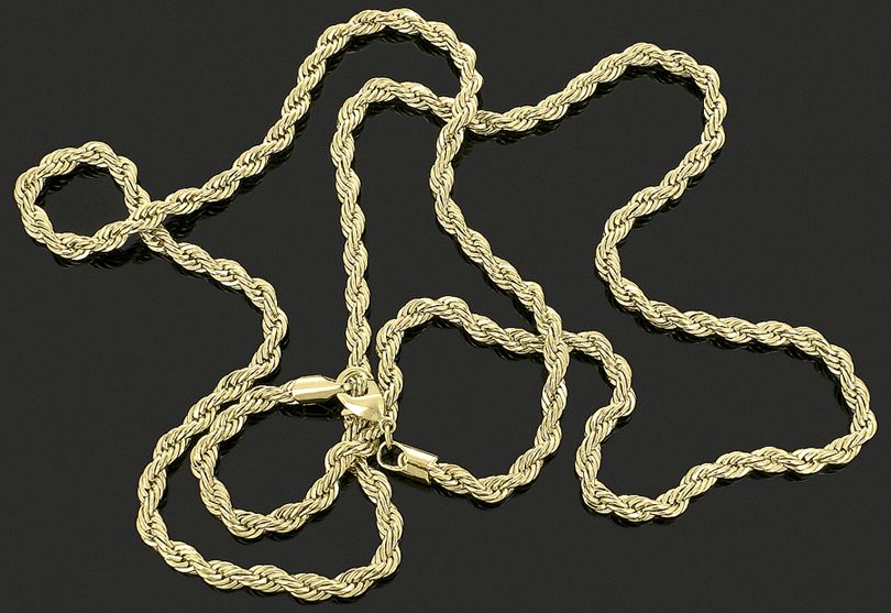 Mens 20 40 Inch 14k Gold Plated 4 mm French Rope Chain Diamond Cut 