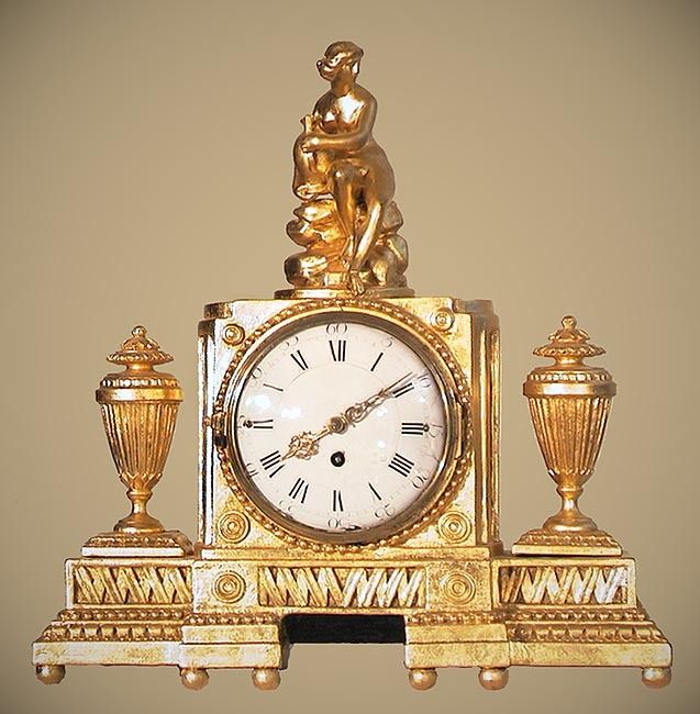 SWC  Carved Giltwood Over mantle Clock c.1800  