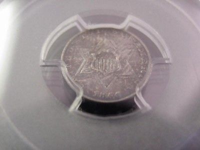 1855 THREE 3 CENT SILVER UNCIRCULATED UNC MS PCGS SLAB *BEAUTY*  