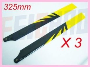 F00888 3 3pairs 325MM Glass Fiber 450 Rotor Main Blade  