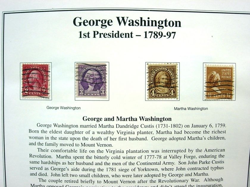 US, Heritage American Presidents Stamp Collection in Mystic albumNo 