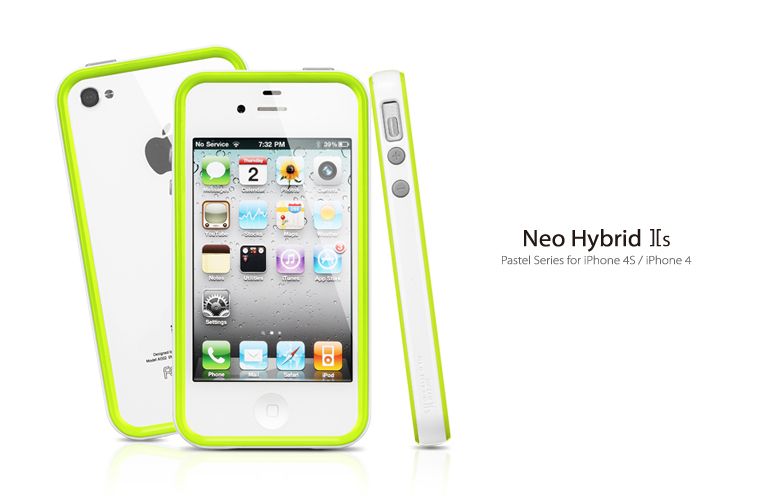 SGP Neo Hybrid 2S Pastel Series Case [Alpine Lime] for Apple iPhone 4S 