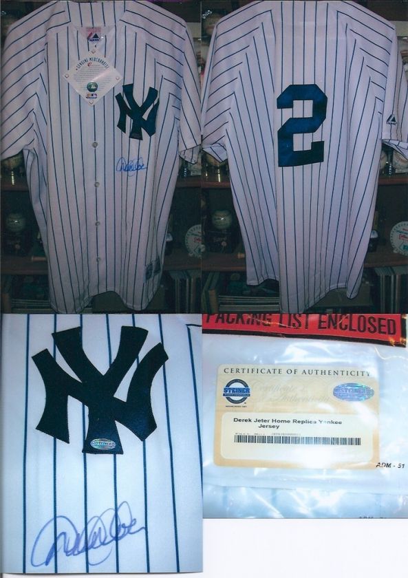 DEREK JETER NEW YORK YANKEES SIGNED JERSEY   STEINER AUTHENTICATED 