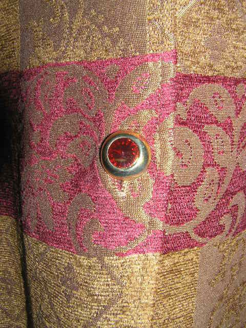   Jacket Tapestry P Large Shiny Ruby Buttons FREE USA SHIPPING  