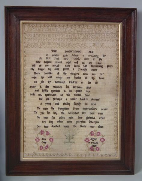 1820 Verse Sampler by Ann Guy Aged 7  