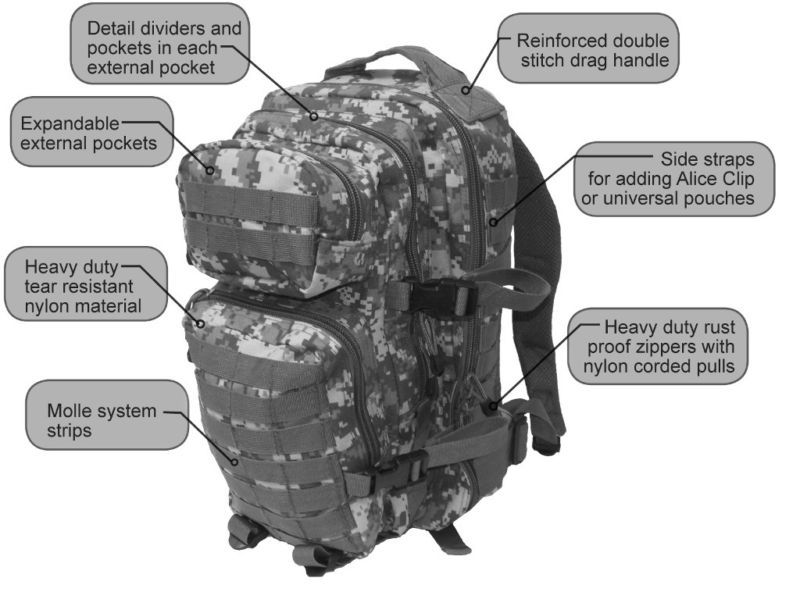 3Day US MARINE CORPS TACTICAL MARPAT MOLLE BACKPACK NEW  