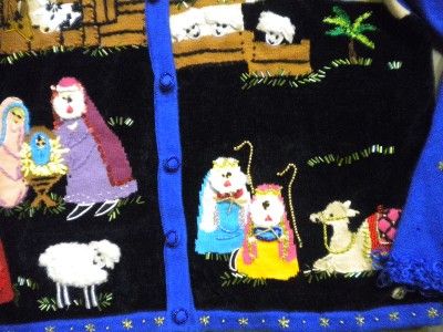 Berek nativity Christmas Mary, Joseph, Wise Men, Bethlehem SWEATER 