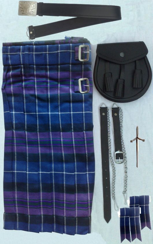 PRIDE OF SCOTLAND KILT OUTFIT 5 6 YARD WoodTex 7 PCS (NOT 3.5 YARD 