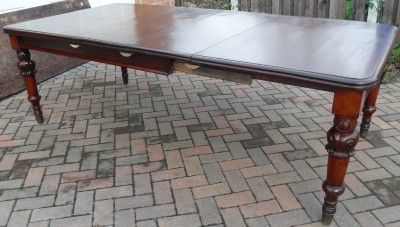 SUPERB LARGE EARLY VICTORIAN PULLOUT DINING TABLE  