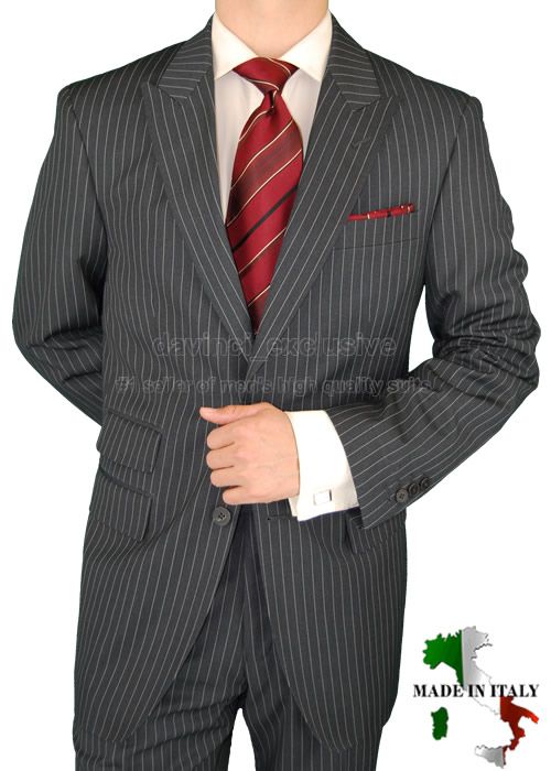 VALENTINO $1999 MENS SUIT WOOL 3512 2 GRAY STR 40S  