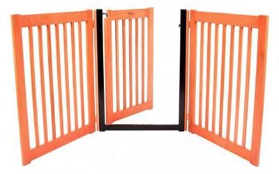 Wood Walk thru door DOG GATE expand to 5 ft wide fence zig zag indoor 