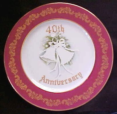 Norcrest 40th Anniversary Porcelain Collectble Plate  