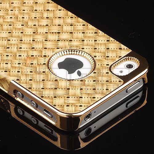 LUXURY DESIGNER BLACK LEATHER CHROME HARD CASE COVER FOR APPLE IPHONE 