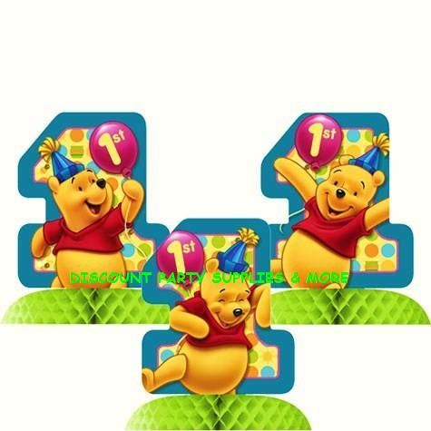 Winnie the Pooh 1st Birthday Dots Mini Centerpieces 3pc  