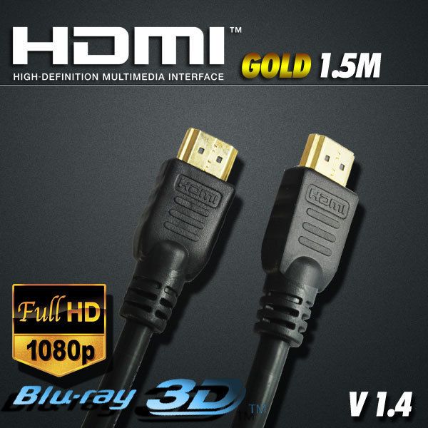 5m HDMI Cable Gold V1.4 Video HDTV 1080P HD 3D HDMI  