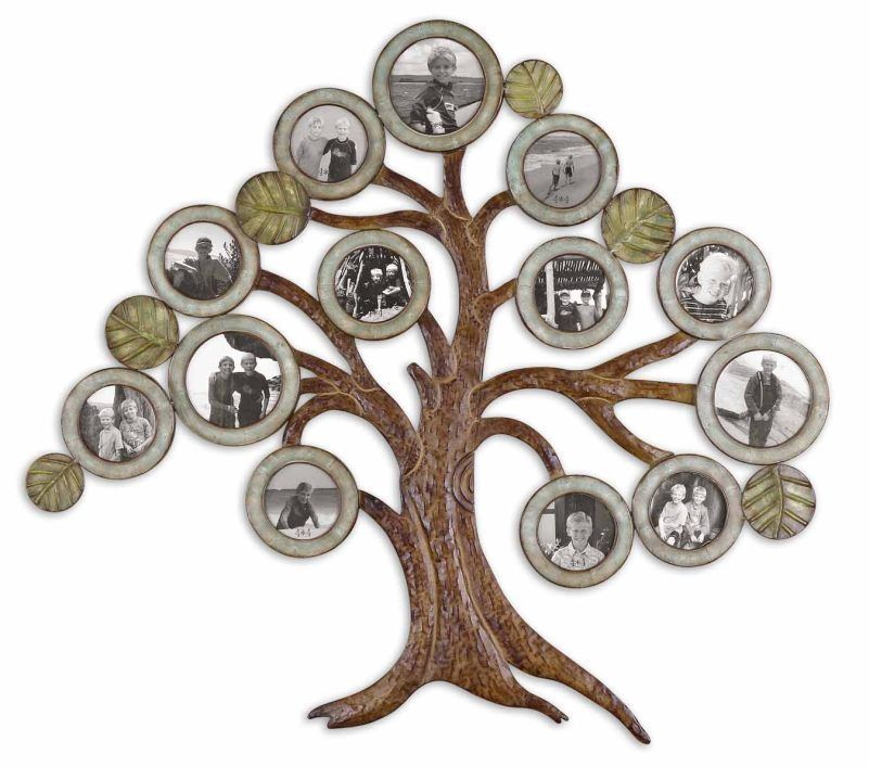 Rust Rustic Family Tree Photo Collage Frame Wall Art  