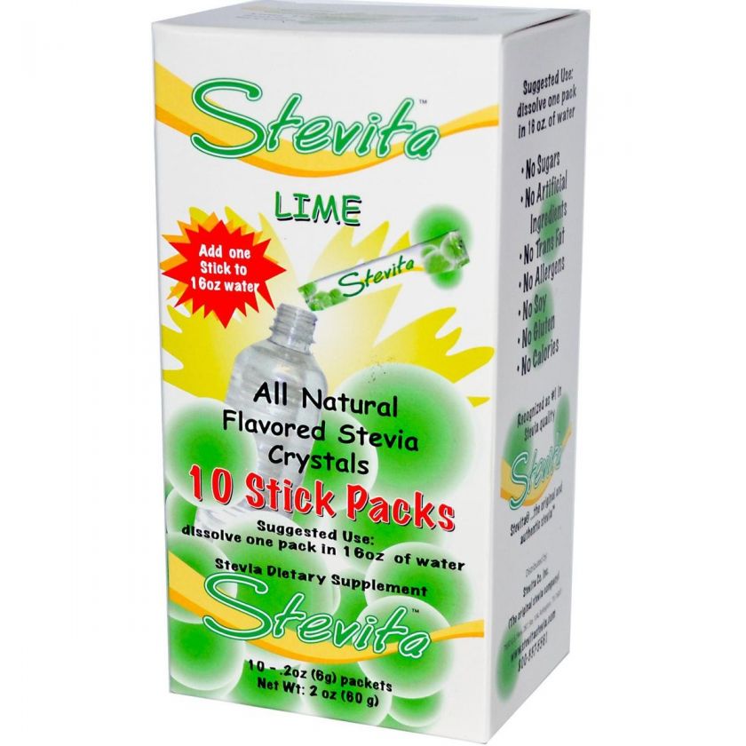   , Stevia Crystals, Lime, 10 Packets, .2 oz (6 g) Each, Stock  