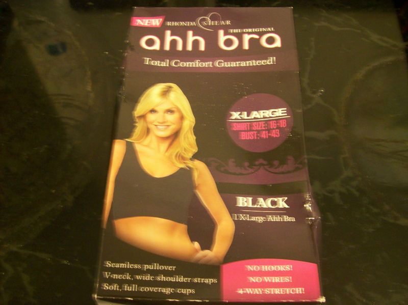 Ahh Bra Rhonda Shear NIB X Large Black Seamless Bra Original Free 