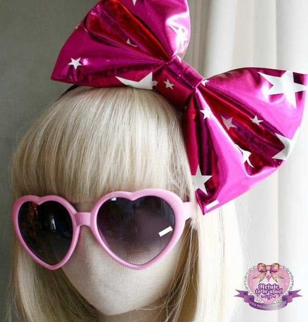 KAWAII HARAJUKU Hysteric BIG Metallic Pink Bow Headband  