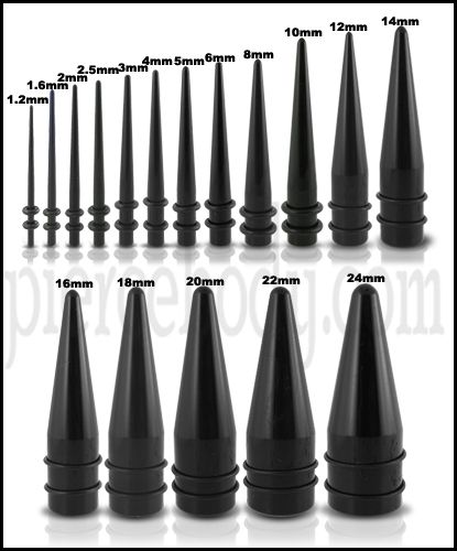 Wholesale 25Pcs Black UV Straight Ear Expander Piercing  