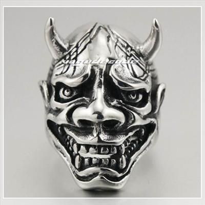 Cool 316L Stainless Steel Devil Skull Men`s Ring 3E001  