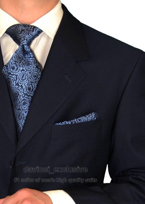 VALENTINO $1598 MENS SUIT WOOL 130 3 DARK NAVY 42S  