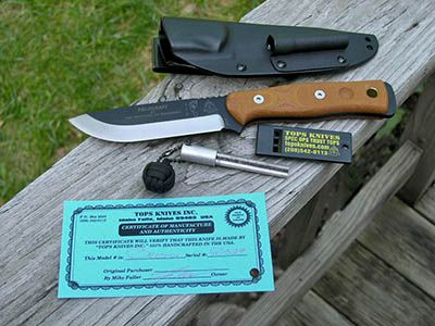 TOPS USA   BOB   BROTHERS OF BUSHCRAFT   SURVIVAL KNIFE   FIRE STARTER 