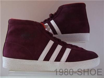   Originals Centre   Gazelle Hi Tops   Burgundy& White 7 40 2/3 BNIB