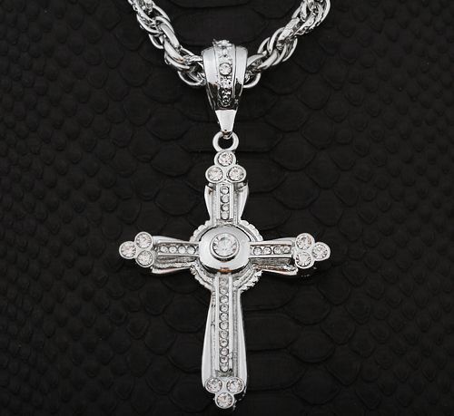 BLING CROSS pendant Necklace HIPHOP 50CENT hiphop GOTH  