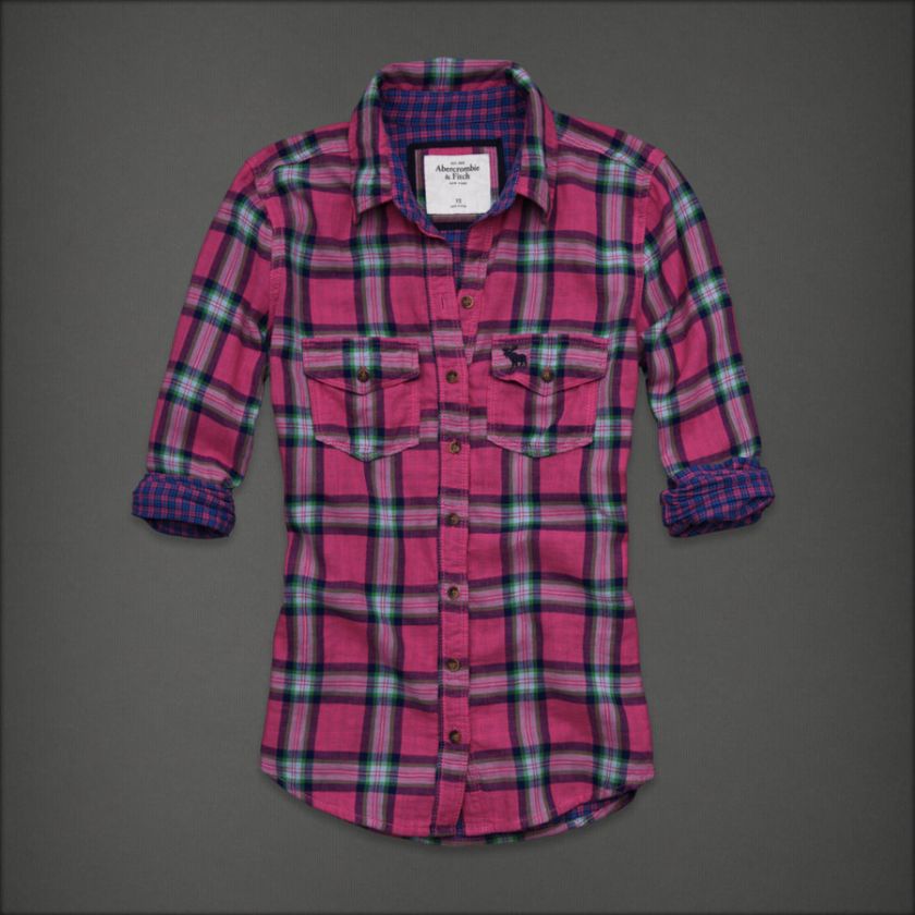 Abercrombie & Fitch Womens Carter Plaid Shirt L NWT  