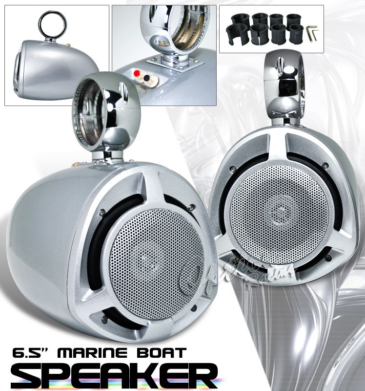   BOAT YACHT CRUISER SPEAKER SILVER METALLIC FINISH WATERPROOF  