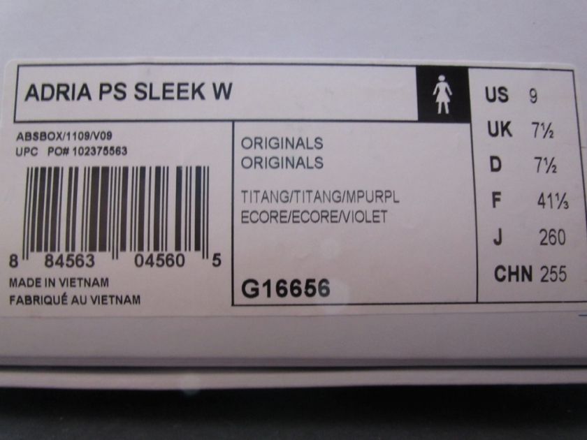 Adidas Originals Adria Sleek in a soft suede upper. Purple outsole 
