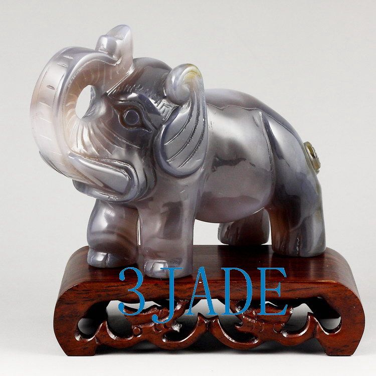 Natural Onyx / Agate Carving/Sculpture Elephant Statue  