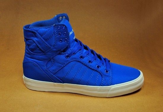   Cobalt Nylon Royal White Fashion Sneakers Shoes High Top Men Size