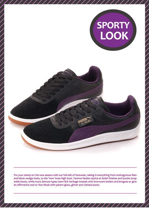 BN PUMA G. Vilas 2 CV Tennis Shoes Black/Shadow Purple #P29 A  