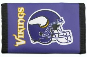 MINNESOTA VIKINGS NYLON TRIFOLD WALLET NFL FOOTBALL  