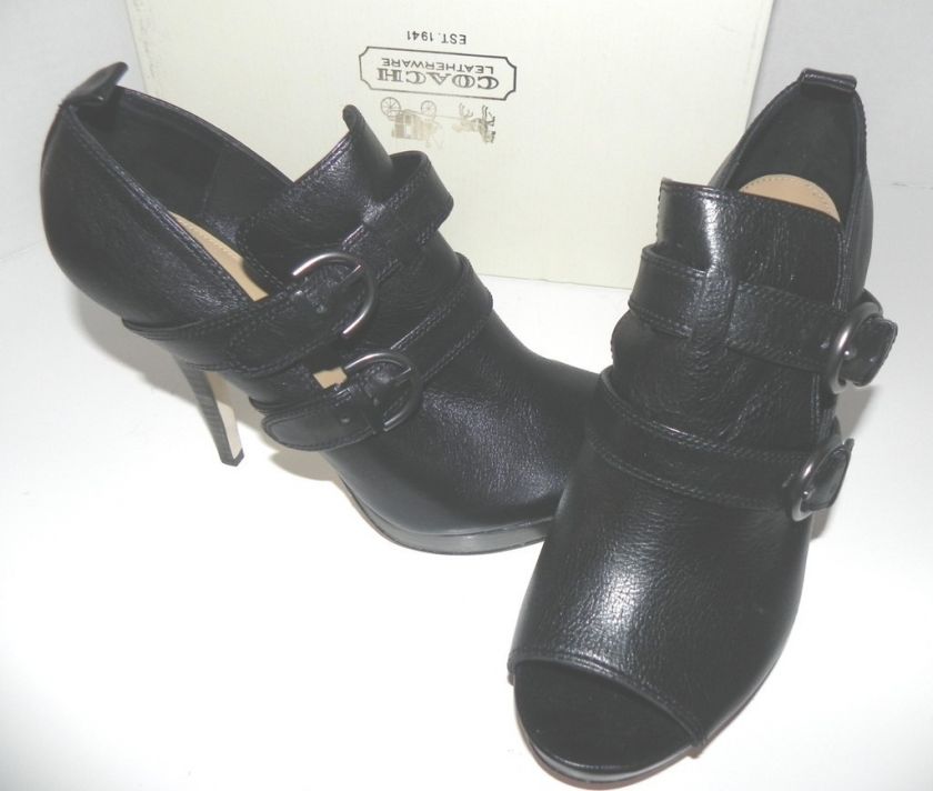 NIB Coach Alexia Smooth Full Grain Black Bootie 9.5  