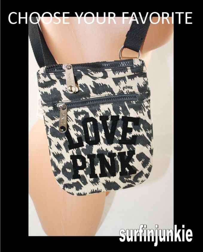 Victoria Secret LOVE PINK Leopard Cheetah Cross Body Tote Bag Purse 